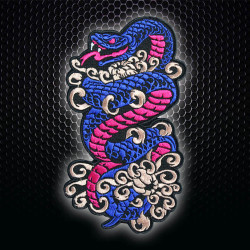 Patch thermocollant / velcro serpent brodé de la mythologie japonaise Orochimaru